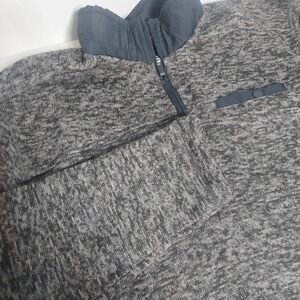 Eddie Bauer Mens Heather Gray 1/4‎ Zip Pullover Fleece Lined Sweatshirt L